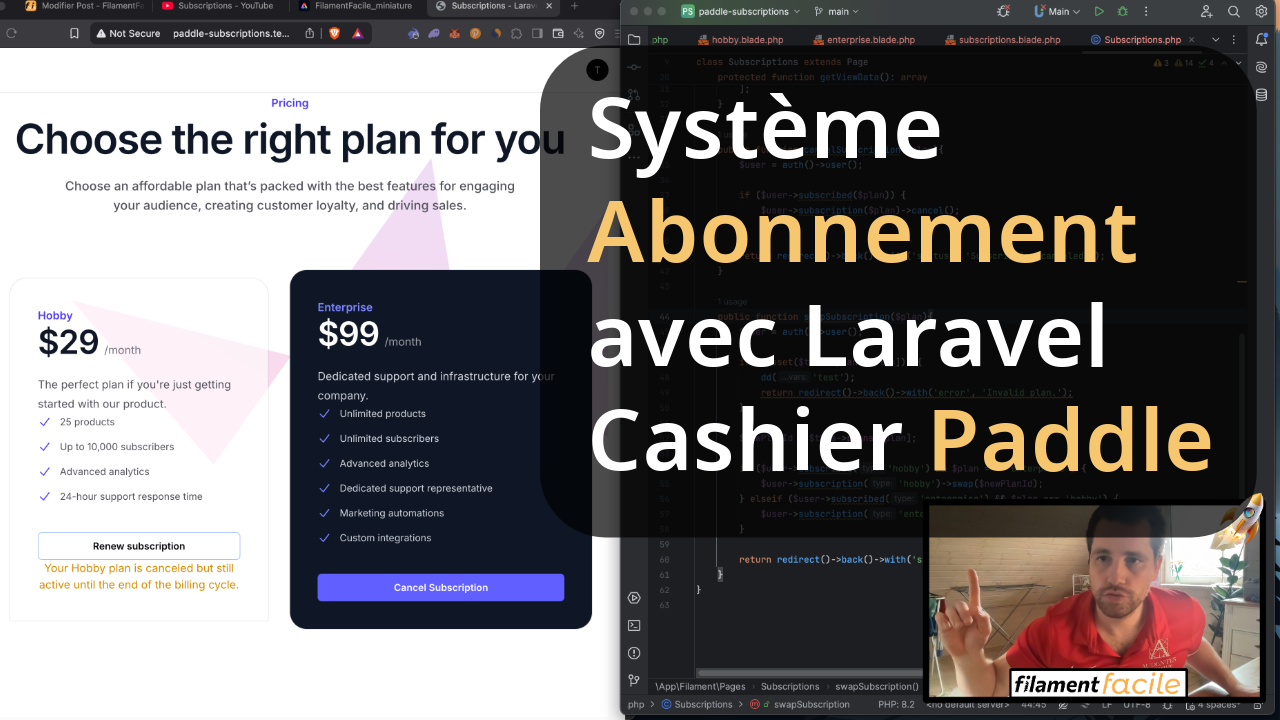 Gestion d'abonnement avec Laravel Cashier et Paddle