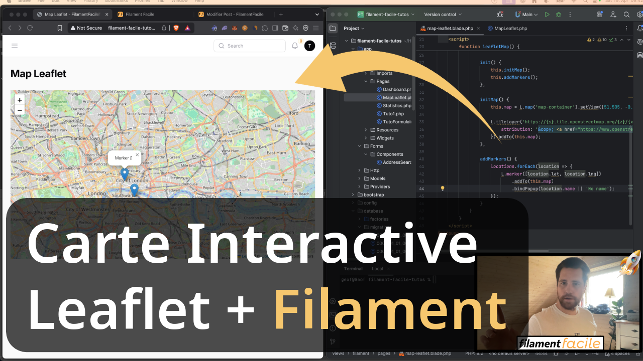 Utiliser Leaflet avec Laravel Filament
