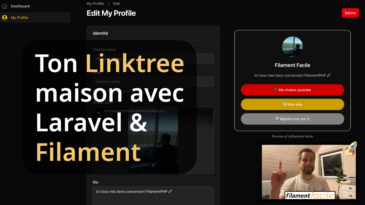 Clone Linktree en Laravel + Filament
